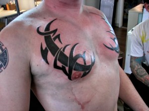 tribal tattoo design on chest