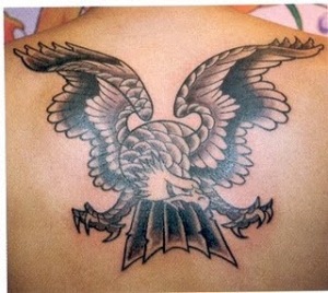lower back tattoos eagle