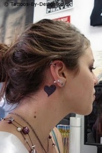 wild heart tattoo behind the ear